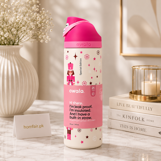 Owala Pink Nutcracker Water Bottle – Insulated Bottle 24oz
