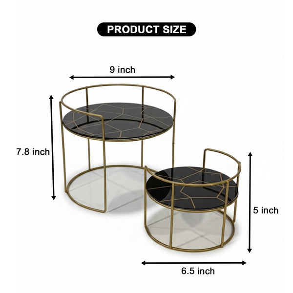 Luxury 2-Tier Cosmetic Organizer Tray Set Makeup & Skincare Storage Stand