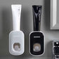 Wall Mounted Toothbrush Holder with Automatic Toothpaste Dispenser Smart Bathroom Organizer