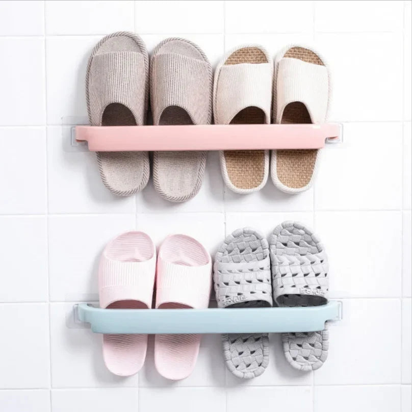 Self Adhesive Bathroom Towel Rack Wall Mounted Single Rod Towel Holder