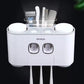 Ecoco Automatic Toothpaste Dispenser Set Wall Mounted Toothbrush Holder with Cups