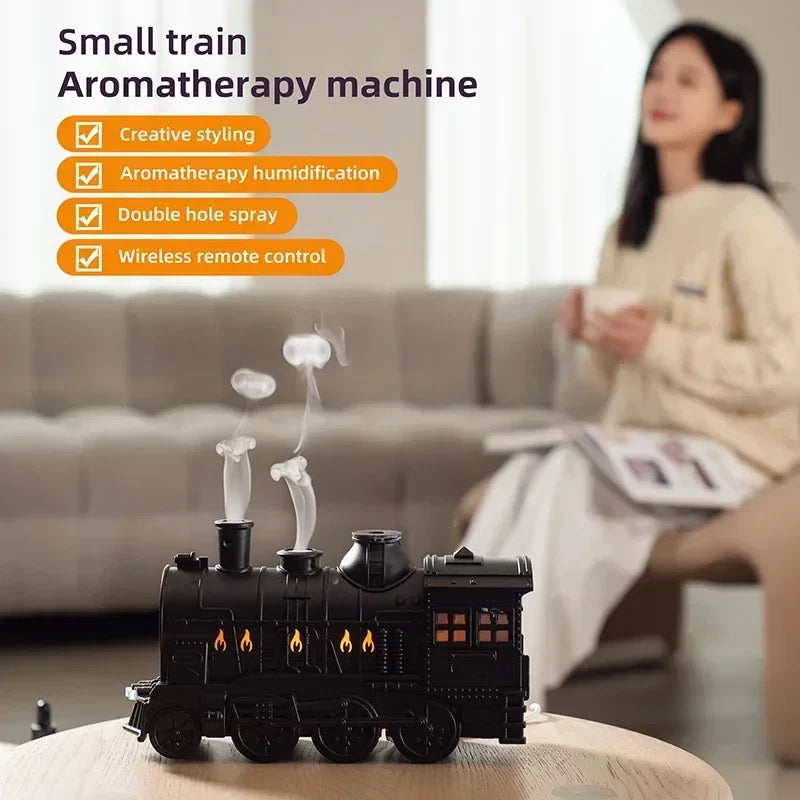 Train Humidifier Creative LED Steam Engine Aroma Diffuser