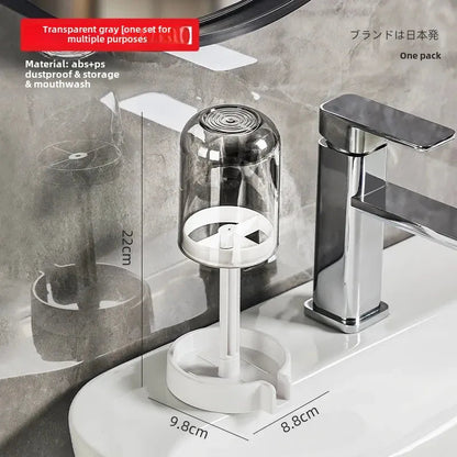 Multifunctional Toothbrush Holder with Quick-Dry Cup & Storage Shelf