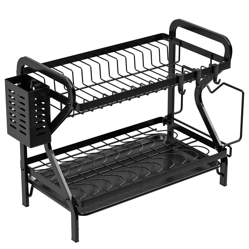2-Tier Dish Drying Rack with Drainboard