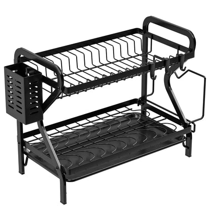 2-Tier Dish Drying Rack with Drainboard