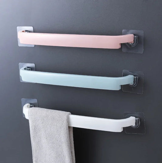 Self Adhesive Bathroom Towel Rack Wall Mounted Single Rod Towel Holder