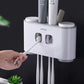 Ecoco Automatic Toothpaste Dispenser Set Wall Mounted Toothbrush Holder with Cups