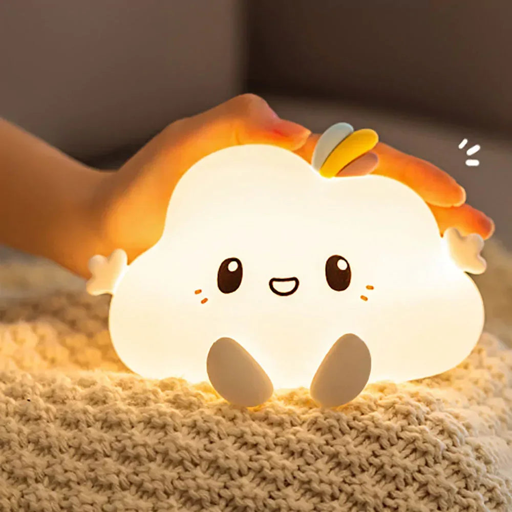 Cute Cloud Night Lamp Soft LED Bedside Light for Kids & Home Décor
