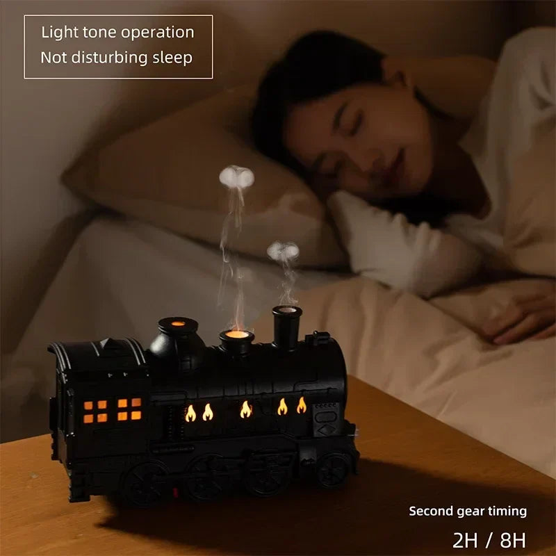 Train Humidifier Creative LED Steam Engine Aroma Diffuser
