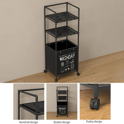 Rolling Laundry Storage Rack Multi-Tier Organizer
