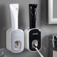 Wall Mounted Toothbrush Holder with Automatic Toothpaste Dispenser Smart Bathroom Organizer