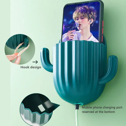 Cactus Wall Toothbrush Holder Self-Adhesive Bathroom Organizer