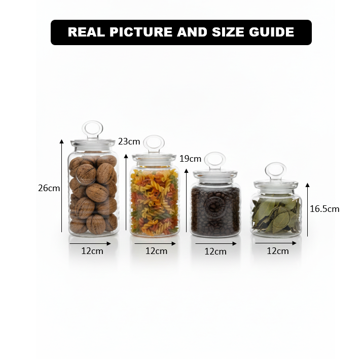 Limon 3-Pcs Rustic Design Handmade Glass Canister Set