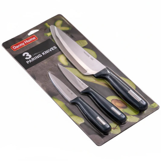 Danny Home Premium 3-Piece Stainless Steel Knife Set with Comfortable Handles for Everyday Chopping & Slicing