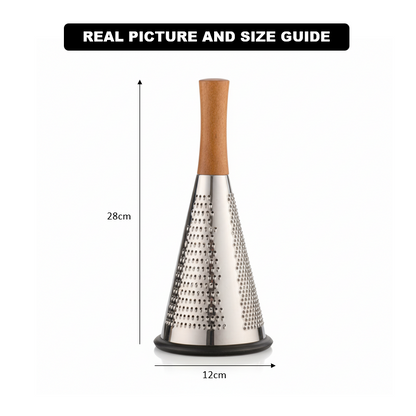 Limon Stainless Steel 3-Sided Grater with Wooden Handle