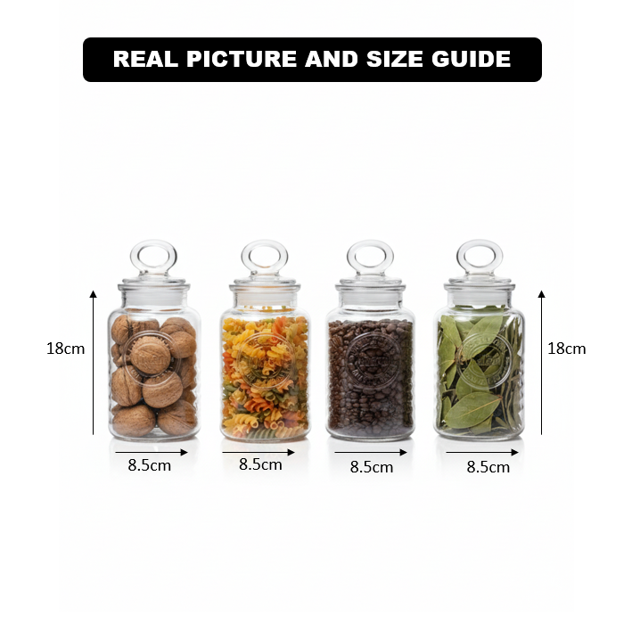 Limon 4-Pcs Rustic Design Handmade Glass Canister Set