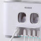 Ecoco Automatic Toothpaste Dispenser Set Wall Mounted Toothbrush Holder with Cups