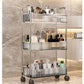 Acrylic Smart Trolley Multi-Layer Storage Organizer with Wheels