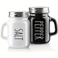 Black & White Salt & Pepper Shaker Set 2pcs Glass