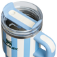 Stanley Blue & White Striped Quencher Tumbler 20oz with Handle and Straw