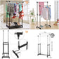 Double-Pole 2 Layer Cloth Hanging Rack Adjustable Clothes Organize