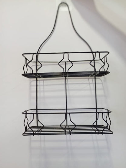 Double Layer Durable Bathroom Rack Wall Mounted Storage Organizer