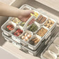 Divided Serving Tray with Lid and Handle Clear Snack Box