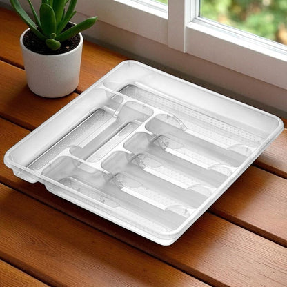 Classic Transparent Cutlery Tray Organizer for Kitchen Drawers