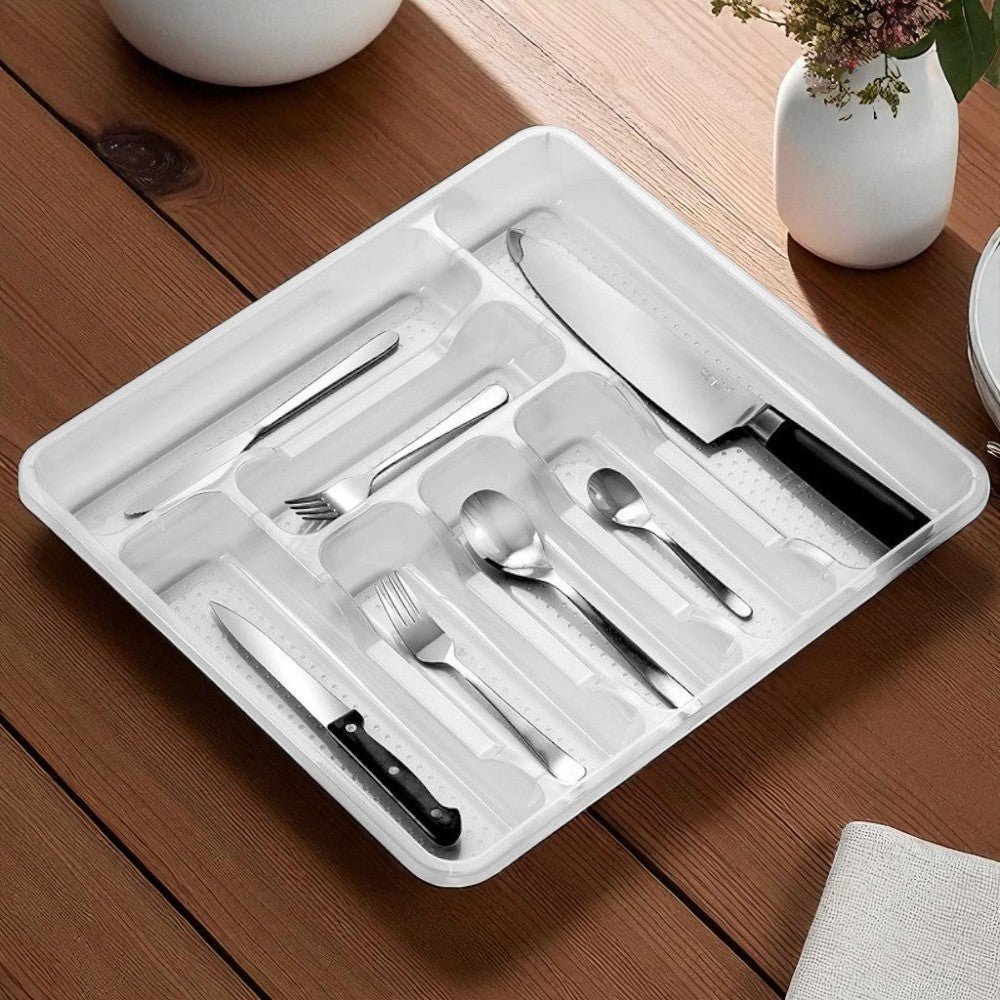 Classic Transparent Cutlery Tray Organizer for Kitchen Drawers
