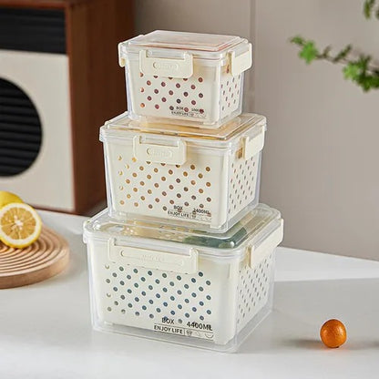Stackable Fridge & Pantry Storage Container Set with Locking Lid (3pcs)