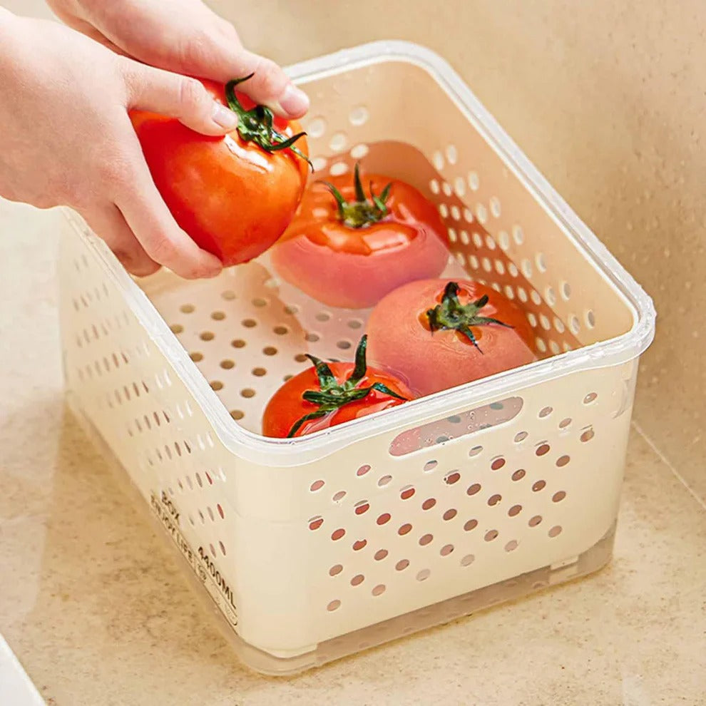 Stackable Fridge & Pantry Storage Container Set with Locking Lid (3pcs)