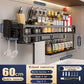 Premium Wall Mounted Kitchen Spice Rack Organizer – Multi-Layer Storage Shelf with Utensil Holder