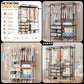Heavy Duty Double Rod Garment Rack with Storage Shelves & Side Hooks