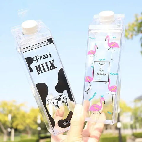 Transparent Milk Bottle Portable Acrylic Juice and Detox Water Bottle