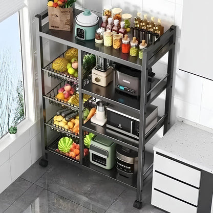 Multifunctional Storage Rack Space-Saving Organizer for Home Kitchen