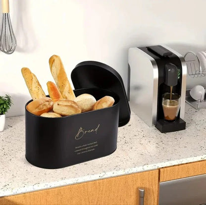 Luxury Matte Black Tea Coffee Sugar Bread Storage Canister Set – Modern Kitchen Organizer