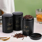 Luxury Matte Black Tea Coffee Sugar Bread Storage Canister Set – Modern Kitchen Organizer