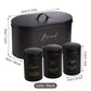 Luxury Matte Black Tea Coffee Sugar Bread Storage Canister Set – Modern Kitchen Organizer