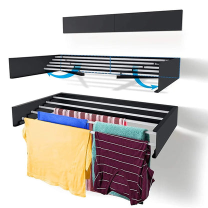 Wall Mounted Foldable Clothes Drying Rack – Space Saving Laundry Hanger