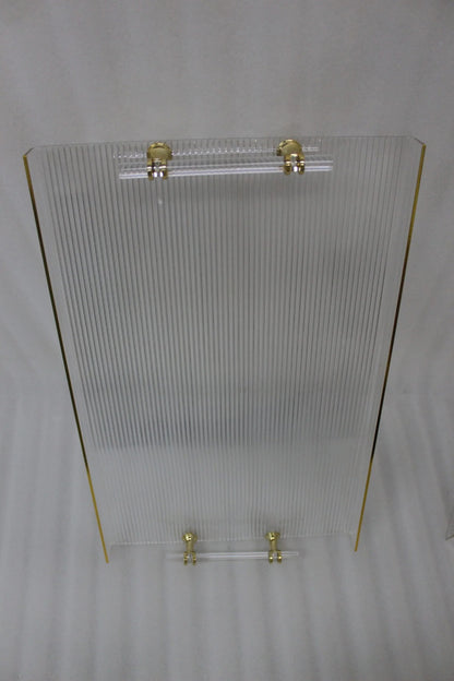 3 Pcs Acrylic Tray Set – Ribbed Finish & Gold Handles