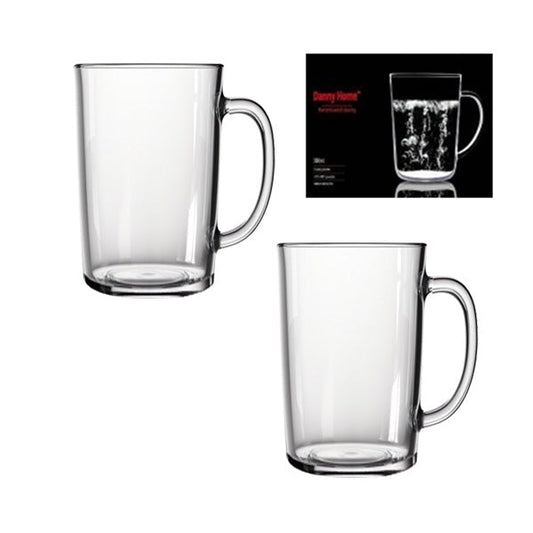 Danny Home Luxury Glass Cup Collection – 2-Piece Set, 500ml Elegant Beverage Glasses
