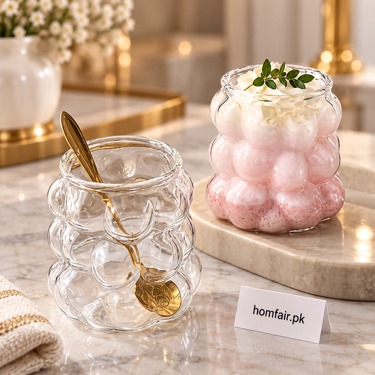 Premium Bubble Shape Iced Tea Glass for Stylish Drinkware