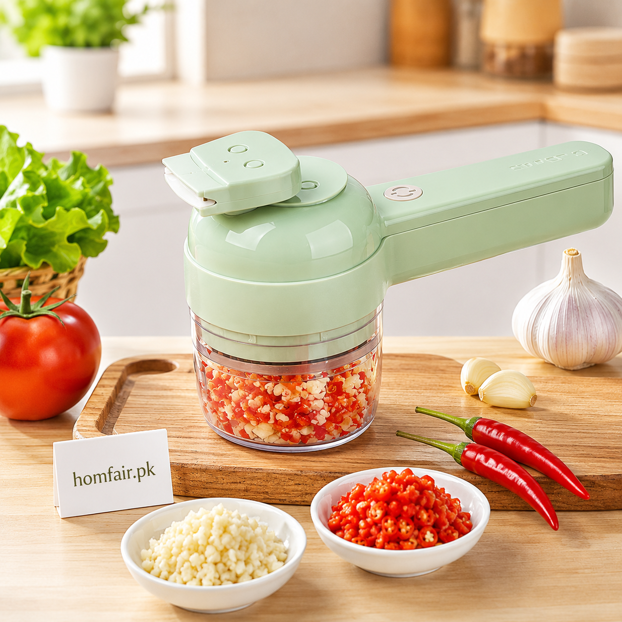 4 in 1 Rechargeable Handheld Food Processor | Mini Garlic Chopper & Vegetable Cutter