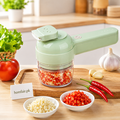 4 in 1 Rechargeable Handheld Food Processor | Mini Garlic Chopper & Vegetable Cutter