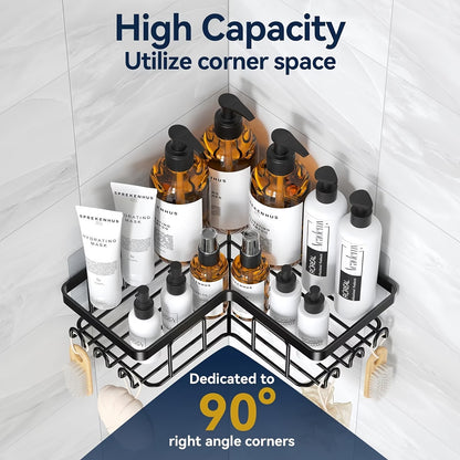No-Drill Corner Shower Caddy Set Waterproof Bathroom Organizer Rack