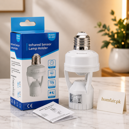 Infrared Motion Sensor Lamp Holder Auto On/Off Light Socket