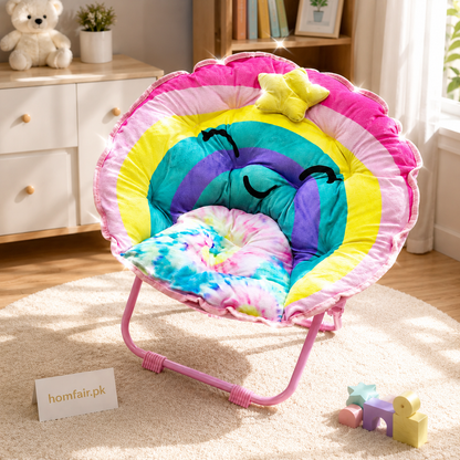 Rainbow Plush Foldable Kids Chair