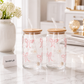 Danny Home Glass Drinking Jar Set with Bamboo Lid & Glass Straw - 2pcs Set
