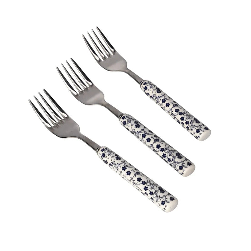 Danny Home Elegant 3-Piece Dinner Fork Set, 19.5cm Stainless Steel Tableware for Everyday Meals & Entertaining