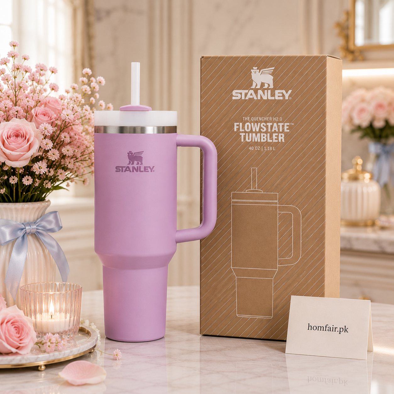 Stanley Quencher H2.0 Tumbler Mug – Light Purple 40oz